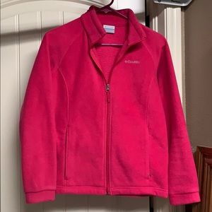 Girls Columbia pink fleece zip up